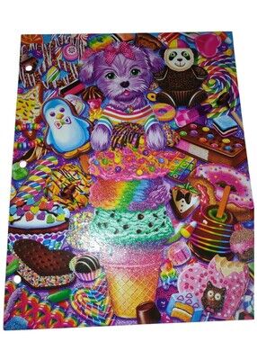 Lisa Frank NEW Folder Junk Food Candy Dog